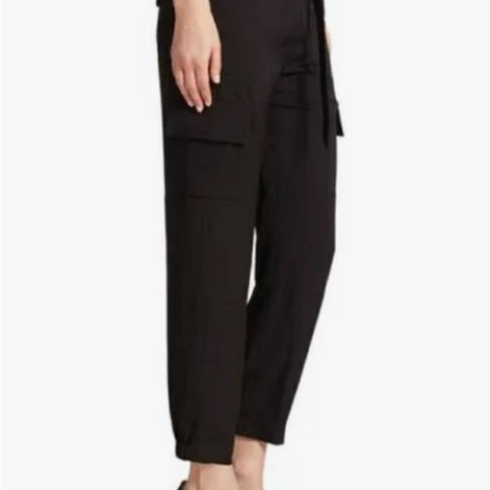 Theory Black Hannon Silk Cargo Pants - Picture 3 of 10